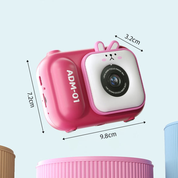 2.4 Inch IPS Screen 48MP Dual Lens Kids Digital Camera Mini Video Camera With 64G TF Card Pink Bunny