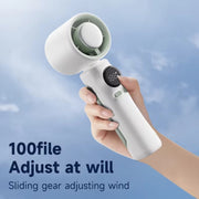 Turbo Handheld Small Fan Outdoor 100-speed Cooling Fan Built-in 4000 mAh Battery(Grey)