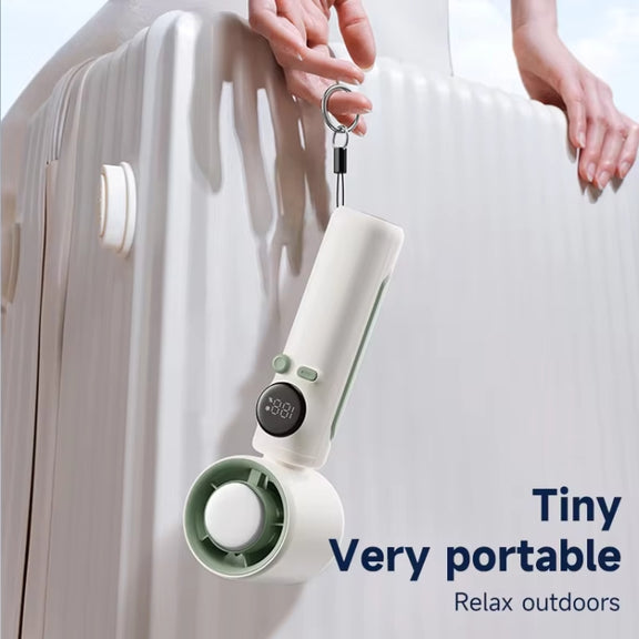 Turbo Handheld Small Fan Outdoor 100-speed Cooling Fan Built-in 4000 mAh Battery(White)