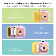 2.4-Inch Smart Digital Kids Thermal Printing Camera With Printing Paper, Color: 503J Pink Fixed Focus