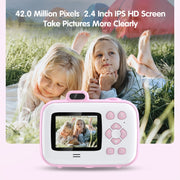 2.4-Inch Smart Digital Kids Thermal Printing Camera With Printing Paper, Color: 503J Blue Fixed Focus