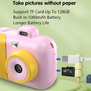 2.4-Inch Smart Digital Kids Thermal Printing Camera With Printing Paper, Color: 503J Blue Fixed Focus
