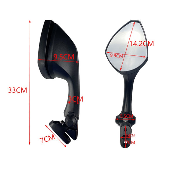 Motorcycle Modification Reversing Mirror Accessories For Kawasaki(Black)