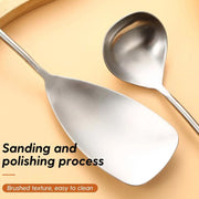 304 Stainless Steel Walnut Handle Cooking Tools Home Restaurant Kitchen Gadgets, Style: Soup Spoon