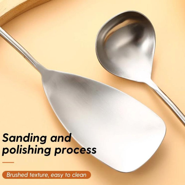 304 Stainless Steel Walnut Handle Cooking Tools Home Restaurant Kitchen Gadgets, Style: Soup Spoon
