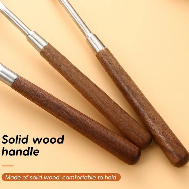 304 Stainless Steel Walnut Handle Cooking Tools Home Restaurant Kitchen Gadgets, Style: Soup Spoon