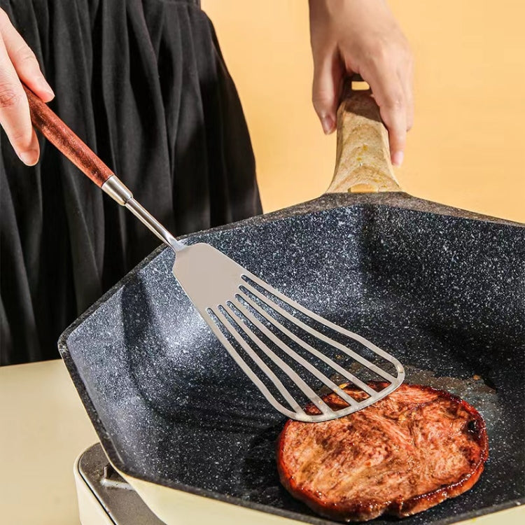 304 Stainless Steel Walnut Handle Cooking Tools Home Restaurant Kitchen Gadgets, Style: Soup Spoon