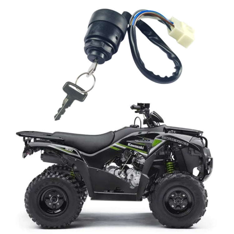 For Kawasaki ATV/UTV Starter Power Ignition Switch Key Lock(Black)