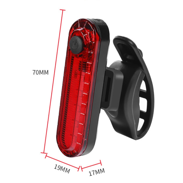 Mountain Bike Night Riding Warning Lamp Bicycle USB Charging Tail Light(Red)