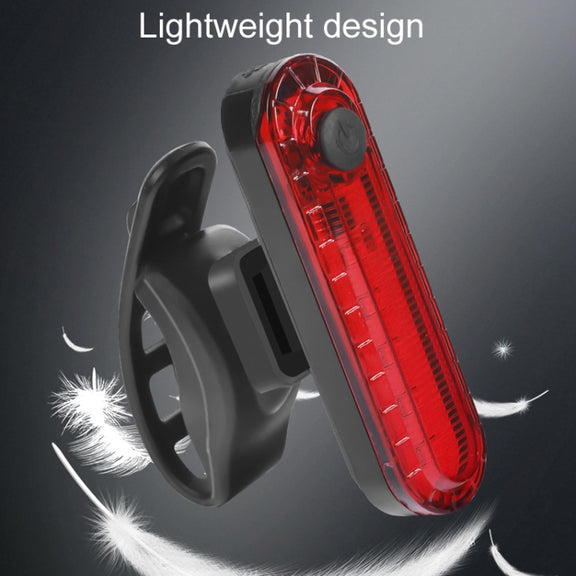Mountain Bike Night Riding Warning Lamp Bicycle USB Charging Tail Light(Red)