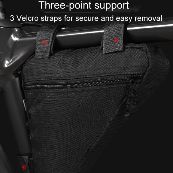 Large Capacity Bicycle Saddle Bag Outdoor Riding Triangle Toolkit(All Black)