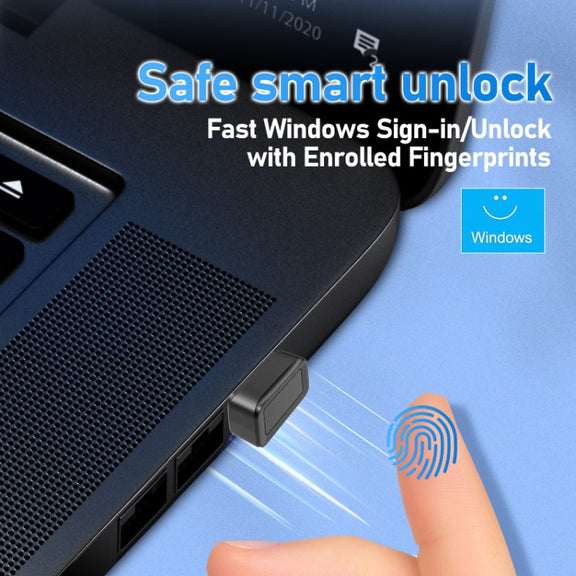 Windows Hello Fingerprint Reader Security Key for Windows 10 / 11(Silver)