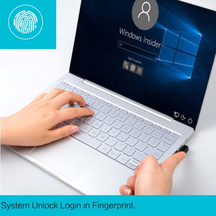 Windows Hello Fingerprint Reader Security Key for Windows 10 / 11(Silver)