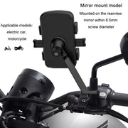 Mountain Road Bike Phone Holder Motorcycle Aluminum Alloy Riding Navigation Bracket, Model: Rearview Mirror Model