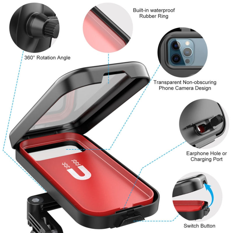 Water-resistant Motorcycle Bicycle Cell Phone Holder 360 Rotating Riding Navigation Holder, Model: Handlebar Stand