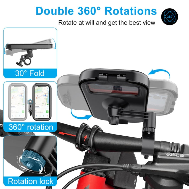 Water-resistant Motorcycle Bicycle Cell Phone Holder 360 Rotating Riding Navigation Holder, Model: Handlebar Stand