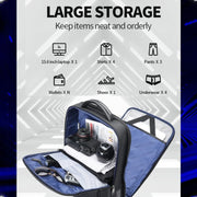 Bopai 61-53111 Large-capacity Water-resistant Business Laptop Backpack With USB+Type-C Port(Black)