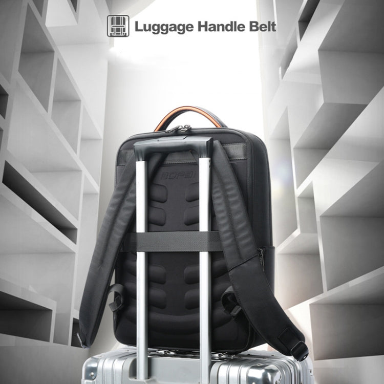 Bopai 61-53111 Large-capacity Water-resistant Business Laptop Backpack With USB+Type-C Port(Black)