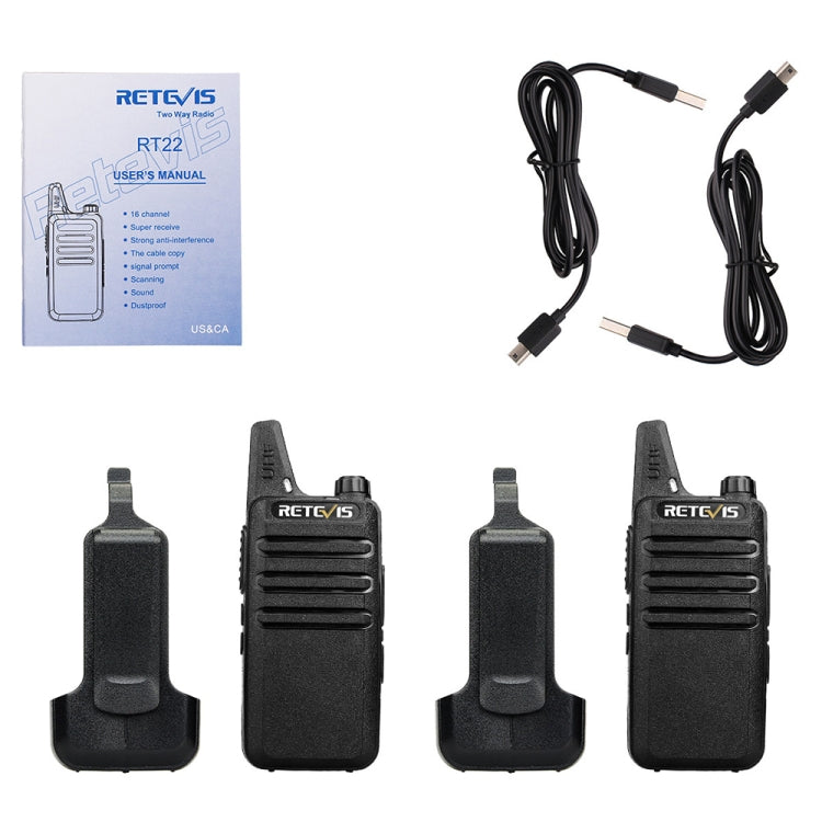 RETEVIS RT22 Hotel Mini Charging Two-Way Wireless Intercom Walkie Talkie(EU Frequency no Plug)