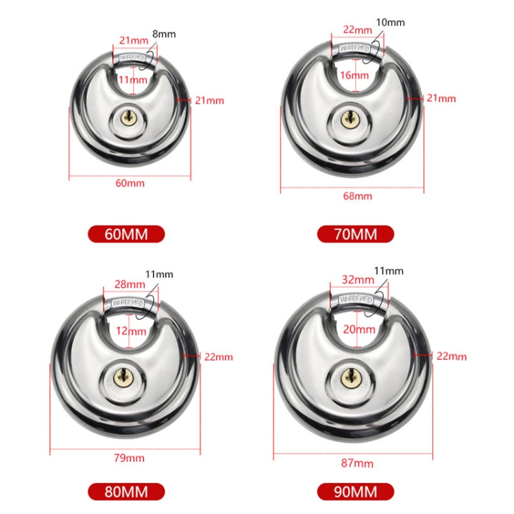 60mm Household Anti-Theft Rust-Proof And Water-resistant Pure Copper Core Round Padlock