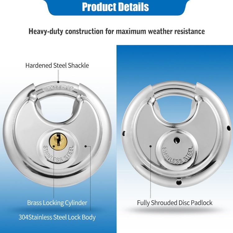 60mm Household Anti-Theft Rust-Proof And Water-resistant Pure Copper Core Round Padlock
