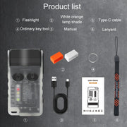 V20 Portable Keychain Light Rechargeable Bright Mini Flashlight(White Red Light)