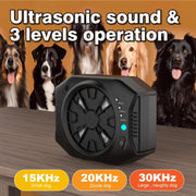 Ultrasonic Anti Dog Bark Device 3 Adjustable Levels Water-resistant Bark Silencer(Black)