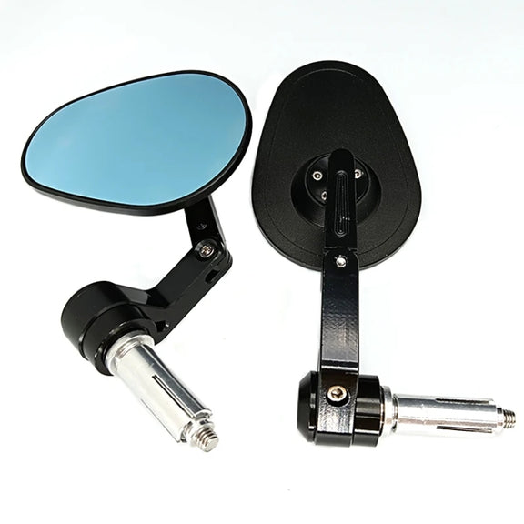 Motorcycle Aluminum Alloy Foldable Rearview Mirror(Black)
