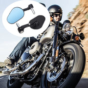Motorcycle Aluminum Alloy Foldable Rearview Mirror(Black)