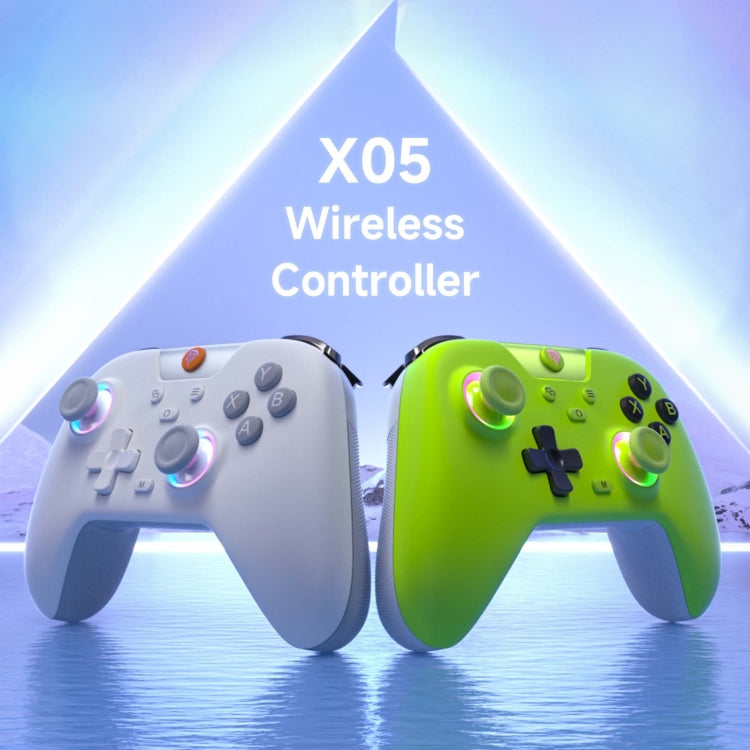 EasySMX X05 Wireless Gamepad Hall RGB Effect Controller For PC / Phone / Switch / Steam Deck(White)