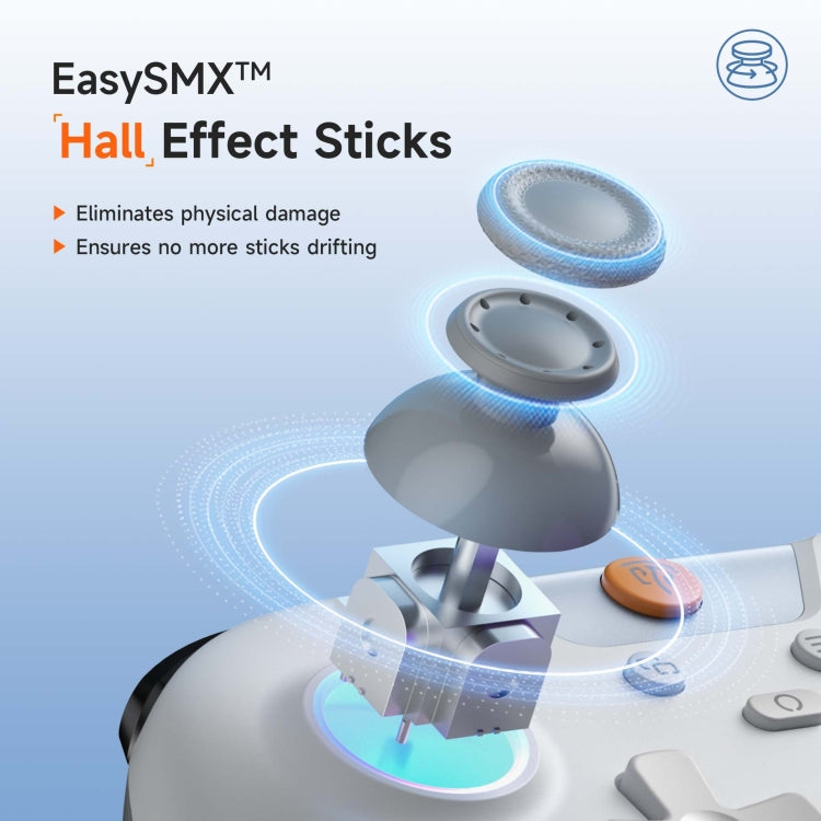 EasySMX X05 Wireless Gamepad Hall RGB Effect Controller For PC / Phone / Switch / Steam Deck(White)
