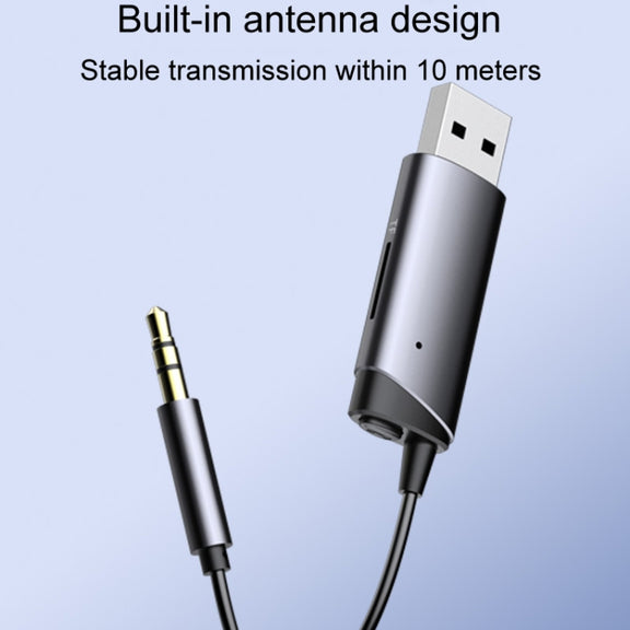 AUX Car Bluetooth Receiver Adapter 3.5mm Cell Phone Computer Connector With TF Card Slot