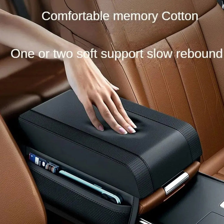 Car Armrest Box Heightening Pad Memory Foam Elbow Support(Dark Brown)