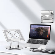 Aluminum Alloy Laptop Stand Notebook Riser with 360 Degree Rotating Base,(Silver)