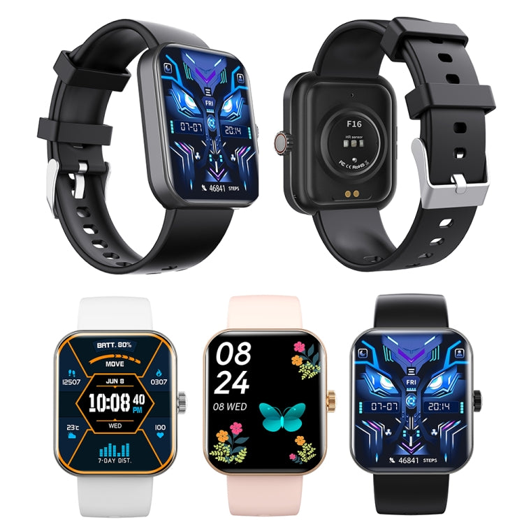 F16 2.0-inch IP67 Water-resistant Wellness Tracking Bluetooth Call Smart Watch(Black)