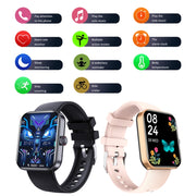 F16 2.0-inch IP67 Water-resistant Wellness Tracking Bluetooth Call Smart Watch(Black)