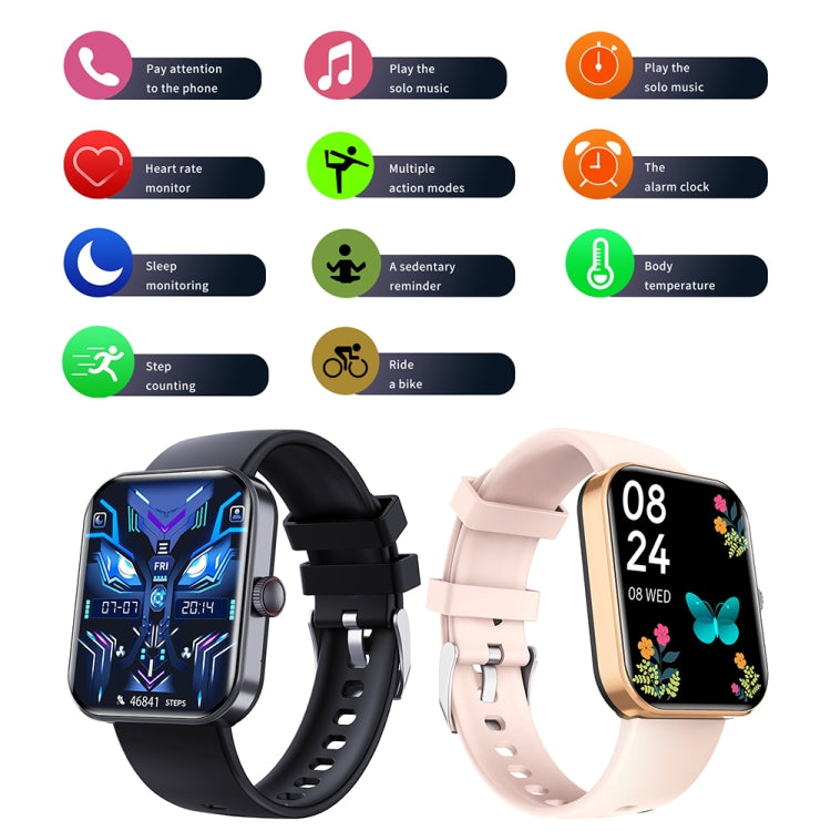 F16 2.0-inch IP67 Water-resistant Wellness Tracking Bluetooth Call Smart Watch(Black)