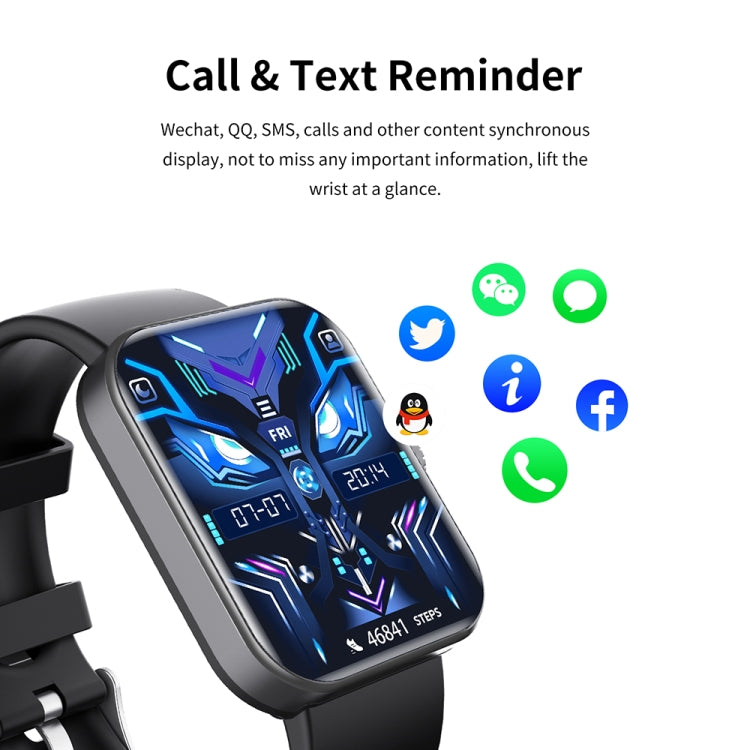 F16 2.0-inch IP67 Water-resistant Wellness Tracking Bluetooth Call Smart Watch(Black)