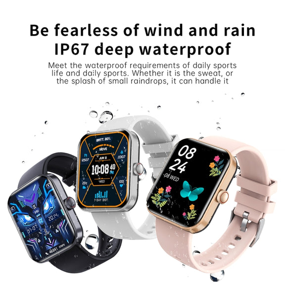 F16 2.0-inch IP67 Water-resistant Wellness Tracking Bluetooth Call Smart Watch(Black)