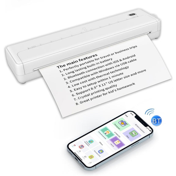 A4-XZ 203DPI A4 Home Portable Smart Wireless Inkless Thermal Printer(Black)