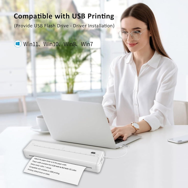 A4-XZ 203DPI A4 Home Portable Smart Wireless Inkless Thermal Printer(Black)