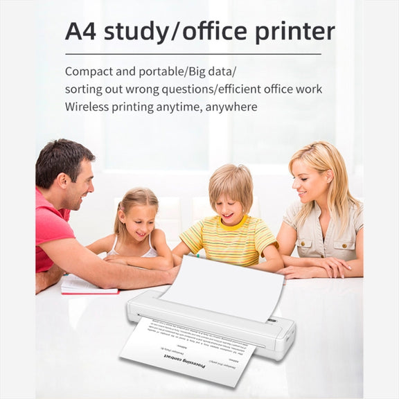 A4-XZ 203DPI A4 Home Portable Smart Wireless Inkless Thermal Printer(Black)