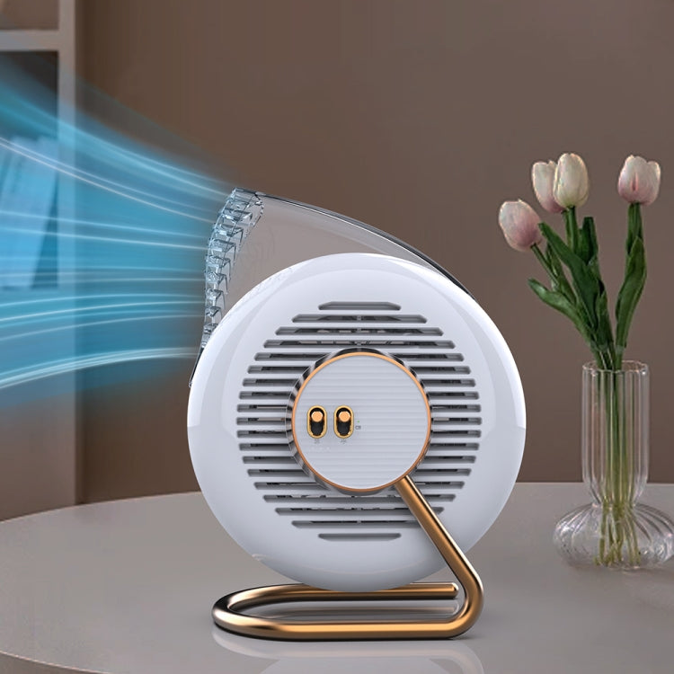 F5 USB Charging Colorful Lighting Effect Desktop Negative Ion Purification Air Fan(White)