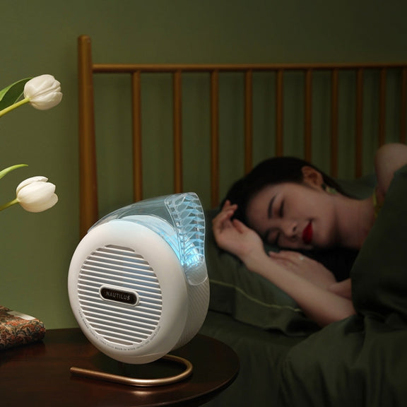 F5 USB Charging Colorful Lighting Effect Desktop Negative Ion Purification Air Fan(White)