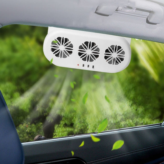 USB Plug-In Car Window Exhaust Fan Car Air Circulation Cooling Ventilation Fan, Color: White