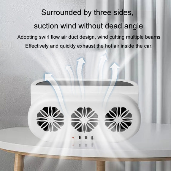 USB Plug-In Car Window Exhaust Fan Car Air Circulation Cooling Ventilation Fan, Color: White