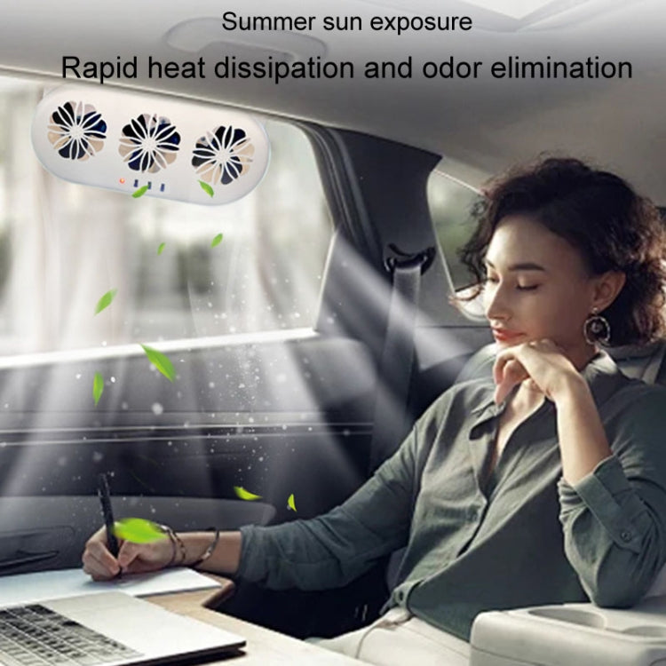 USB Plug-In Car Window Exhaust Fan Car Air Circulation Cooling Ventilation Fan, Color: White