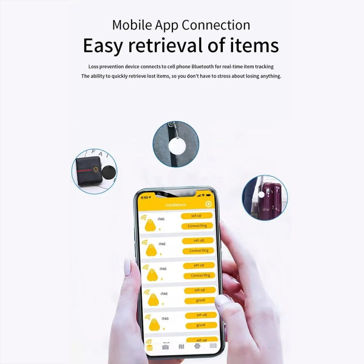 Mini Pet Smart Anti-lost Device Portable GPS Locator Bluetooth Tracker(Pink)