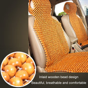 Car Wood Beaded Cushion Universal Car Seat Cover Summer Interior Supply(Beige)