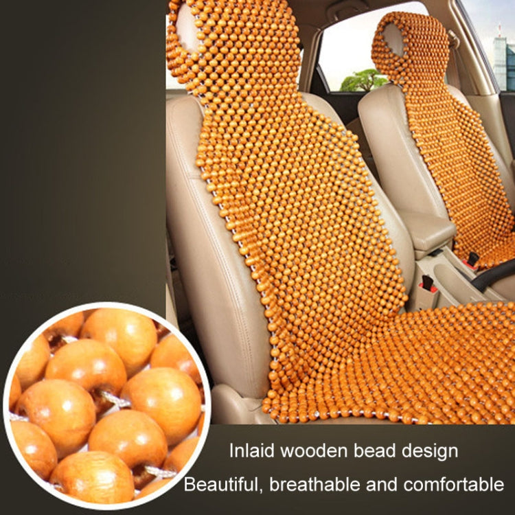 Car Wood Beaded Cushion Universal Car Seat Cover Summer Interior Supply(Coffee)